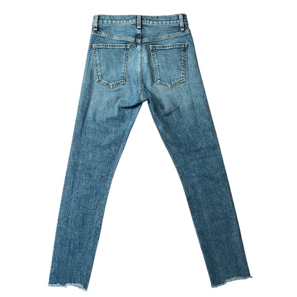 Veronica Beard Faye 11” Skinny Jeans Terrain Wash Raw Hem Button Fly Size 25 - Picture 3 of 8